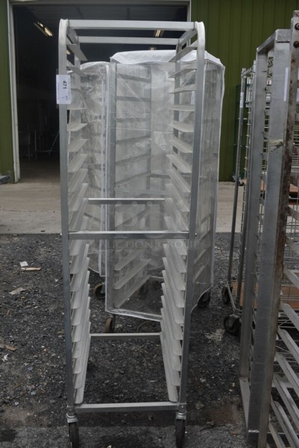 Metal Commercial Pan Transport Rack on Commercial Casters. 20.5x26x69.5