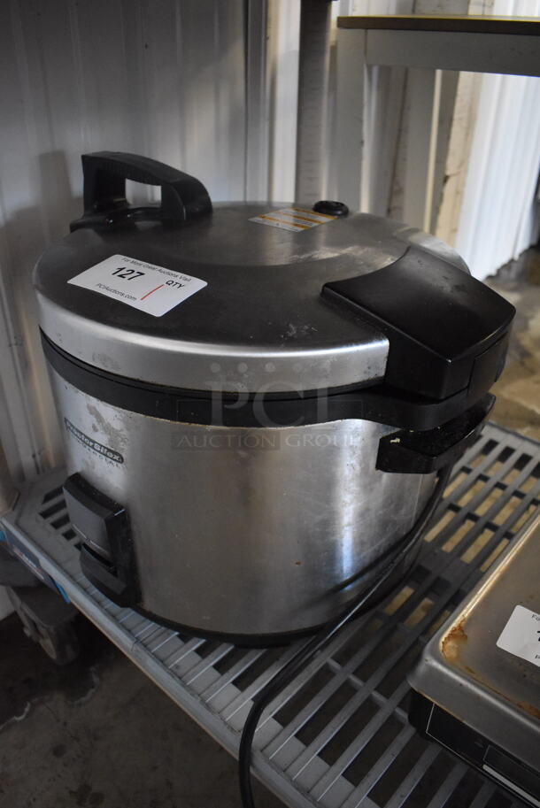 Proctor Silex Chrome Finish Countertop Rice Cooker. 18x14x16. Tested and Powers On But Does Not Get Warm - Image 2 of 6