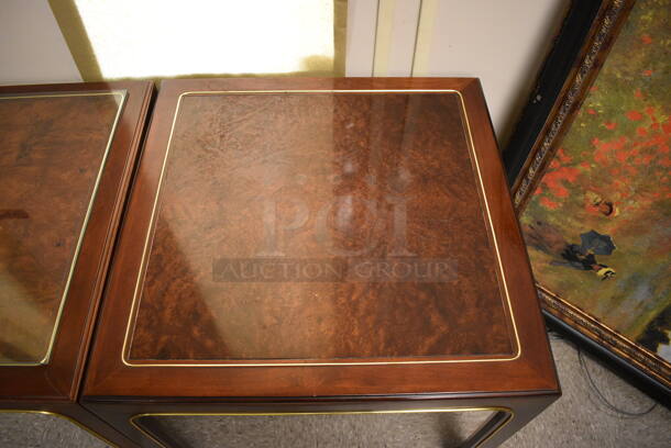 2 Wooden End Tables; 1 w/ Glass Top Pane. 2 Times Your Bid! - Image 4 of 6