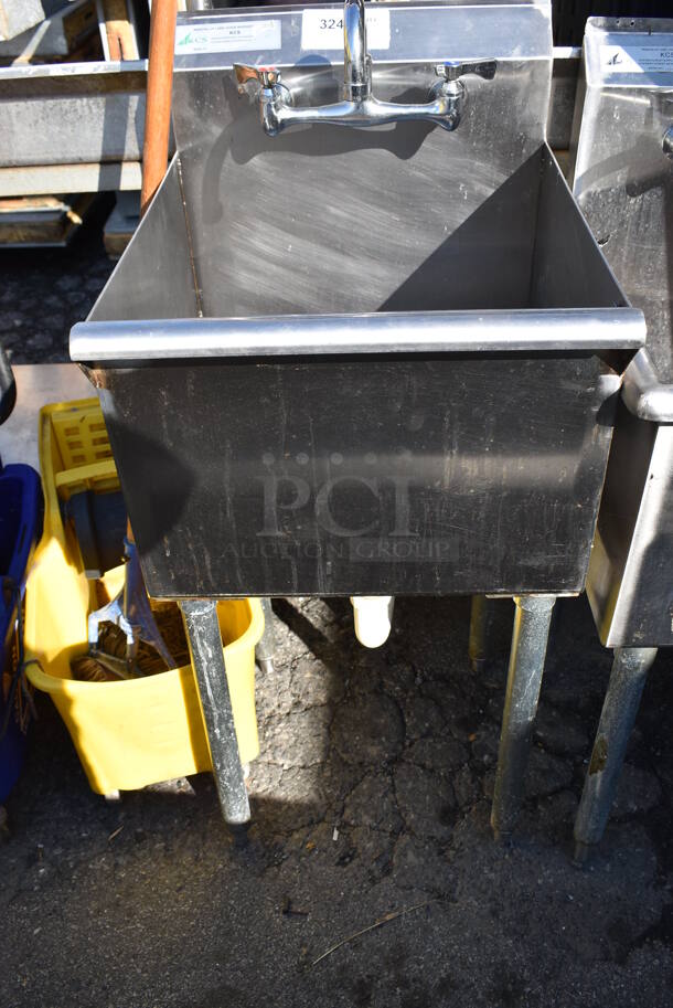 Stainless Steel Commercial Single Bay Sink w/ Faucet and Handle. 18x22x42 - Image 1 of 5