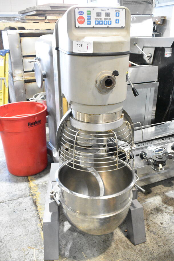 Globe SP62P Metal Commercial Floor Style 60 Quart Planetary Dough Mixer w/ Mixing Bowl, Bowl Guard and Dough Hook Attachment. 220 Volts, 1 Phase. - Image 1 of 7