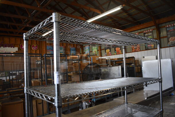 Chrome Finish 5 Tier Shelving Unit. BUYER MUST DISMANTLE. PCI CANNOT DISMANTLE FOR SHIPPING. PLEASE CONSIDER FREIGHT CHARGES. 48x18x72 - Image 3 of 5