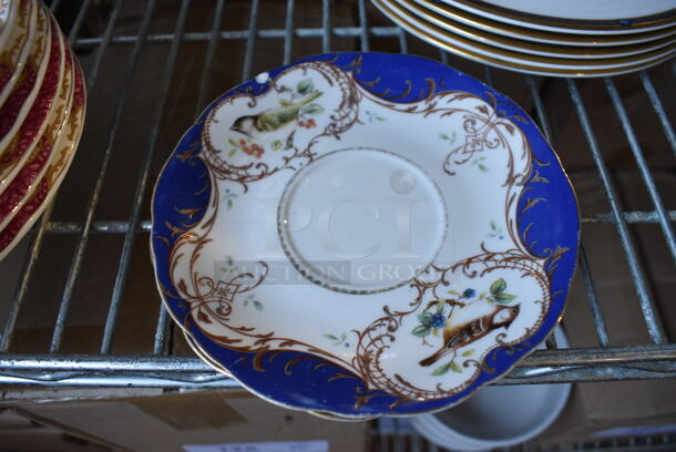 3 White Ceramic Saucers w/ Blue Pattern. 6x6x1. 3 Times Your Bid!