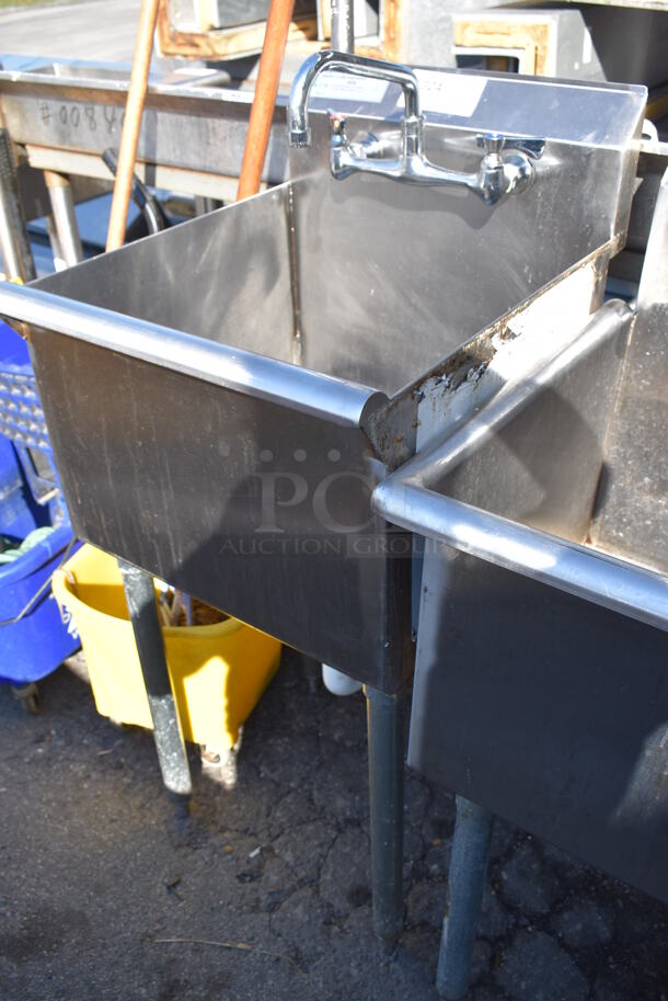 Stainless Steel Commercial Single Bay Sink w/ Faucet and Handle. 18x22x42 - Image 3 of 5