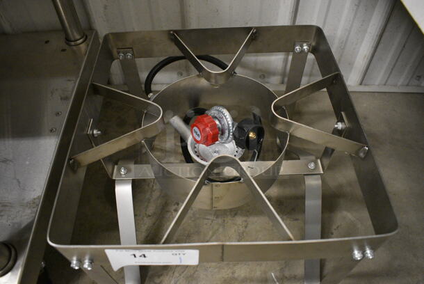 BRAND NEW! Stainless Steel Propane Gas Powered Single Burner Stock Pot Range. 15.5x15.5x12.5 - Image 2 of 4