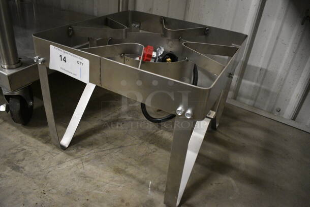BRAND NEW! Stainless Steel Propane Gas Powered Single Burner Stock Pot Range. 15.5x15.5x12.5 - Image 3 of 4