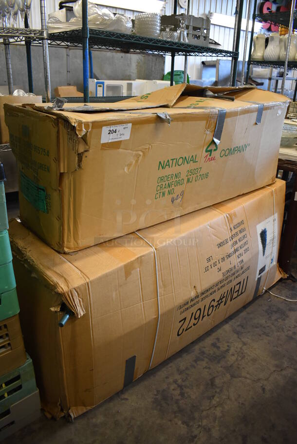 ALL ONE MONEY! Lot of 2 Boxes of Fake Christmas Trees - Image 1 of 9