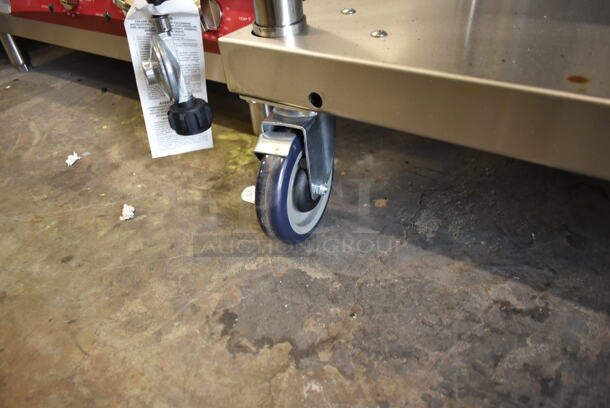 LIKE NEW! 2022 Backyard Pro 554LPG36 Stainless Steel Commercial Propane Gas Powered Outdoor Grill w/ Under Shelf on Commercial Casters. Tested and Working! - Image 9 of 11