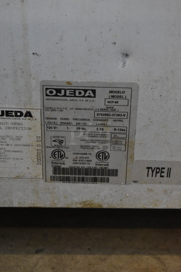 Ojeda NCF-68 Metal Chest Freezer w/ Hinge Lid. 120 Volts, 1 Phase. Tested and Working! - Image 5 of 5