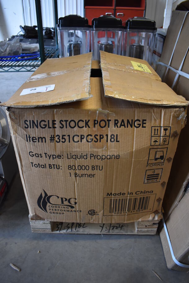 BRAND NEW SCRATCH AND DENT! CPG 351CPGSP18L Stainless Steel Commercial Countertop Propane Gas Powered Single Burner Stock Pot Range. 80,000 BTU. 18x20x19 - Image 7 of 8
