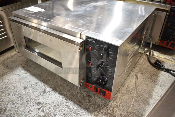 2024 Crosson CPO-160 Stainless Steel Commercial Countertop Electric Powered Pizza Oven w/ Cooking Stone. 120 Volts, 1 Phase. Tested and Working!
 - Image 3 of 5
