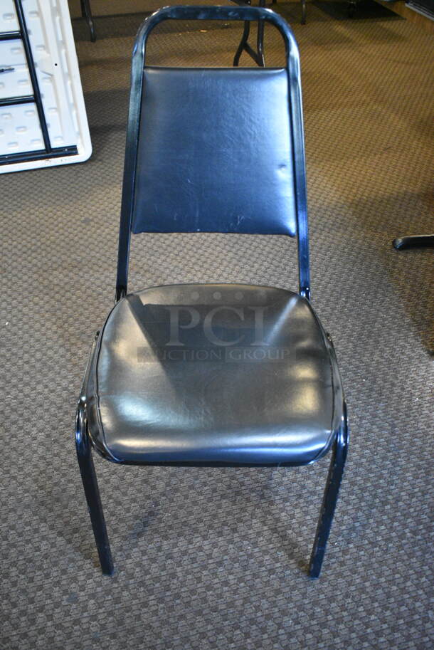 11 Black Metal Stackable Banquet Chair. 11 Times Your Bid! (booth room)  - Image 2 of 5