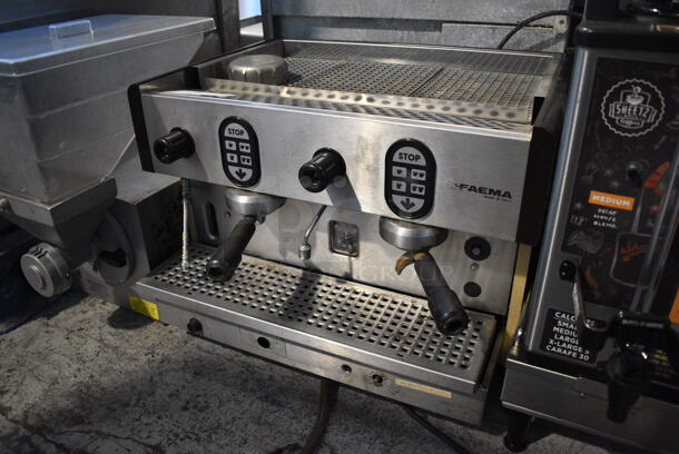 Faema Stainless Steel Commercial Countertop 2 Group Espresso Machine w/ 2 Portafilters and Steam Wand. 220 Volts. 24x22x18 - Image 3 of 5