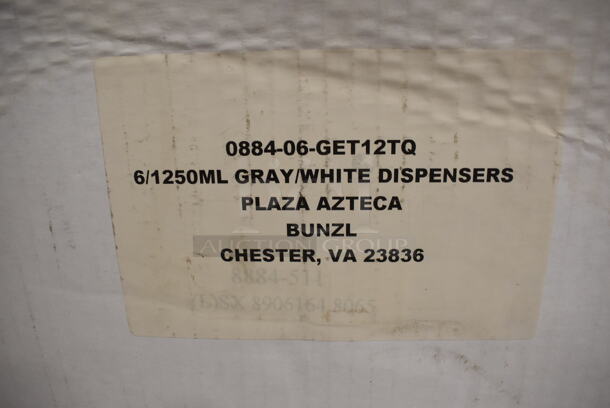 Box of 5 BRAND NEW! White and Gray Poly Wall Mount Soap Dispensers. 45x4x12 - Image 4 of 5