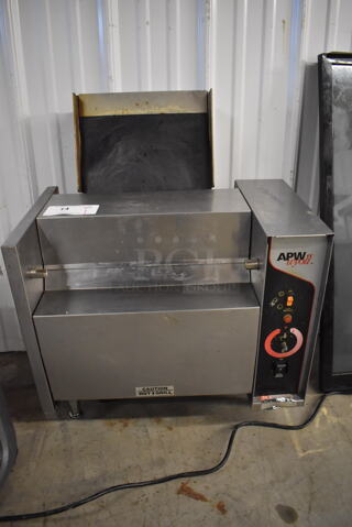 APW Wyott M-95-2 Stainless Steel Commercial Countertop Vertical Bun Grill Toaster. 208 Volts, 1 Phase. 21x16x30