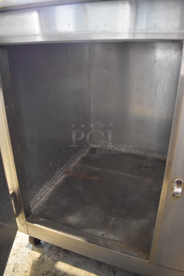 Bari Stainless Steel Commercial Pizza Prep Table w/ Oversized Stone Cutting Board and Extra Lid on Commercial Casters. 51x36x42. Cannot Test Due To Cut Cord - Image 7 of 8