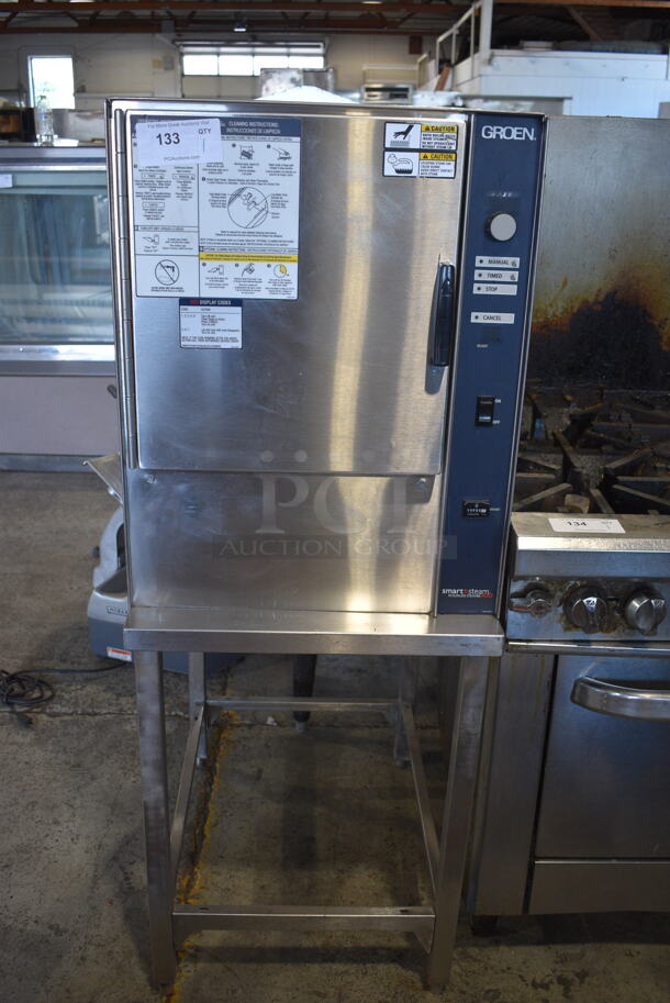 Groen SSB-5G Commercial Stainless Steel Natural Gas Convection Steamer On Steel Table. 60,000 BTU