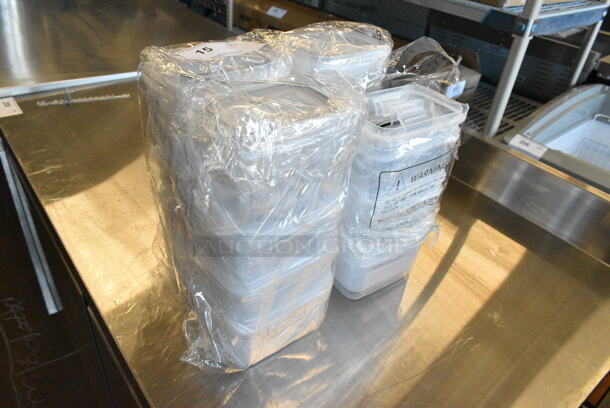 4 BRAND NEW SCRATCH AND DENT! Bundles of Clear Poly Containers. 4 Times Your Bid!  - Image 3 of 3