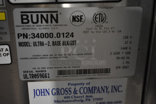 Bunn ULTRA-2 Stainless Steel Commercial Countertop 2 Hopper Slushie Machine. 120 Volts, 1 Phase. Tested and Working! - Image 6 of 6
