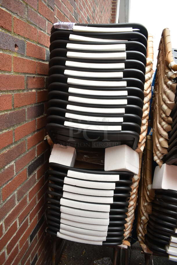 25 BRAND NEW! BFM Seating Vista Outdoor / Indoor Stackable Chair w/ Arm Rests. 25 Times Your Bid! - Image 2 of 5