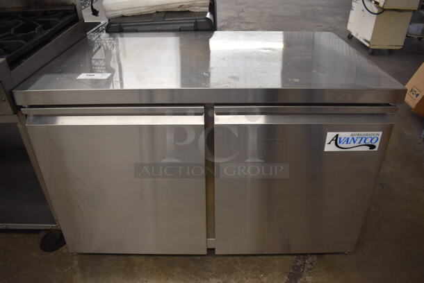 BRAND NEW SCRATCH AND DENT! Avantco 178SSUC48RHC Stainless Steel Commercial 2 Door Undercounter Cooler on Commercial Casters. 115 Volts, 1 Phase. 48x30x32. Tested and Working!