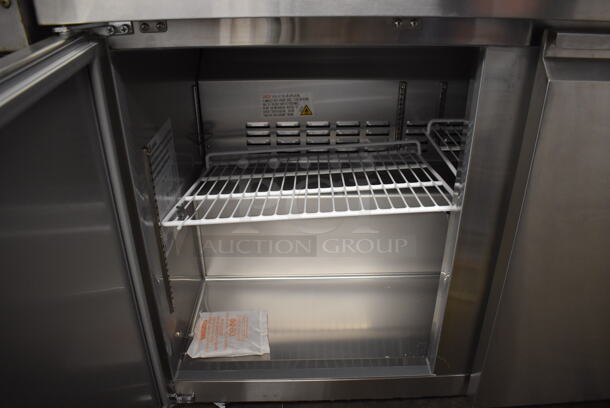 BRAND NEW SCRATCH AND DENT! Avantco 178SSUC48RHC Stainless Steel Commercial 2 Door Undercounter Cooler on Commercial Casters. 115 Volts, 1 Phase. 48x30x32. Tested and Working! - Image 6 of 8
