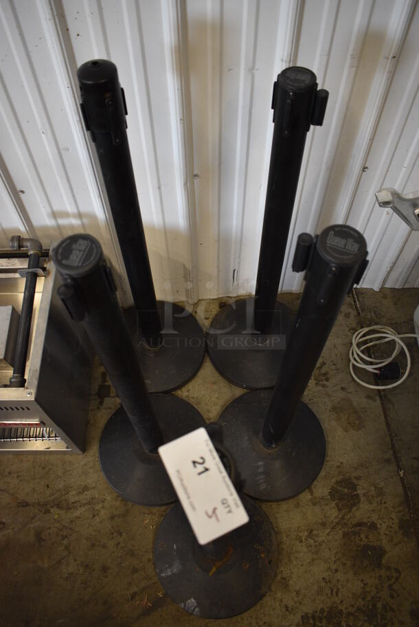5 Queue Way Black Stanchions. 14x14x40. 5 Times Your Bid! - Image 2 of 4