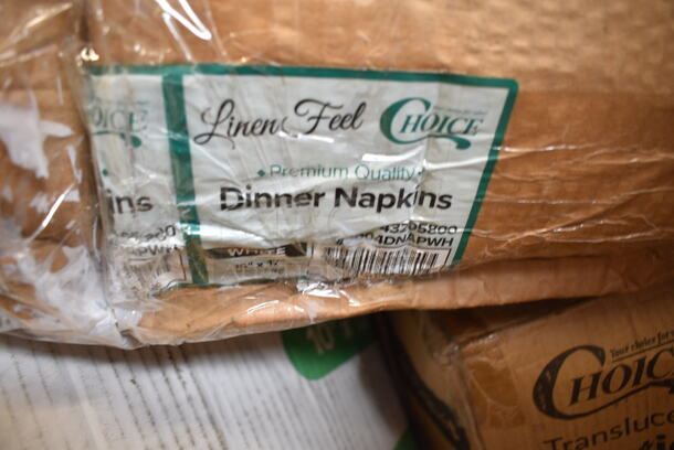 PALLET LOT of 28 BRAND NEW Boxes Including 500TW16S Choice 16 oz. Translucent Thin Wall Squat Plastic Cold Cup - 1000/Case, 5001N6001KR EcoChoice 10" x 12" Natural Kraft 1/4 Fold Luncheon Napkin - 6000/Case, 433473 Tellus Clamshells, 500MFTN Lavex Natural Brown Kraft M-Fold (Multifold) Towel - 4000/Case, 3234X2SHT10M Lavex 4" x 2" Blank Paper Permanent Label Sheet - 2500/Pack, Popcorn Bags, 999RP10 TreeVive by EcoChoice 10" Round Palm Leaf Plate - 25/Pack, 50012PLAGRNK EcoChoice 12 oz. Kraft Compostable Paper Hot Cup - 1000/Case, TShirt Bags. 28 Times Your Bid! - Image 8 of 12