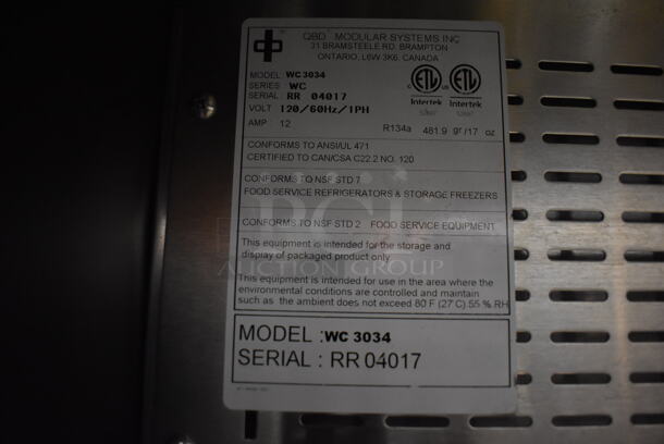 QBD WC3034 Metal Commercial Floor Style Open Grab N Go Merchandiser. 120 Volts, 1 Phase. 30x23x33. Tested and Powers On But Temps at 48 Degrees - Image 9 of 9