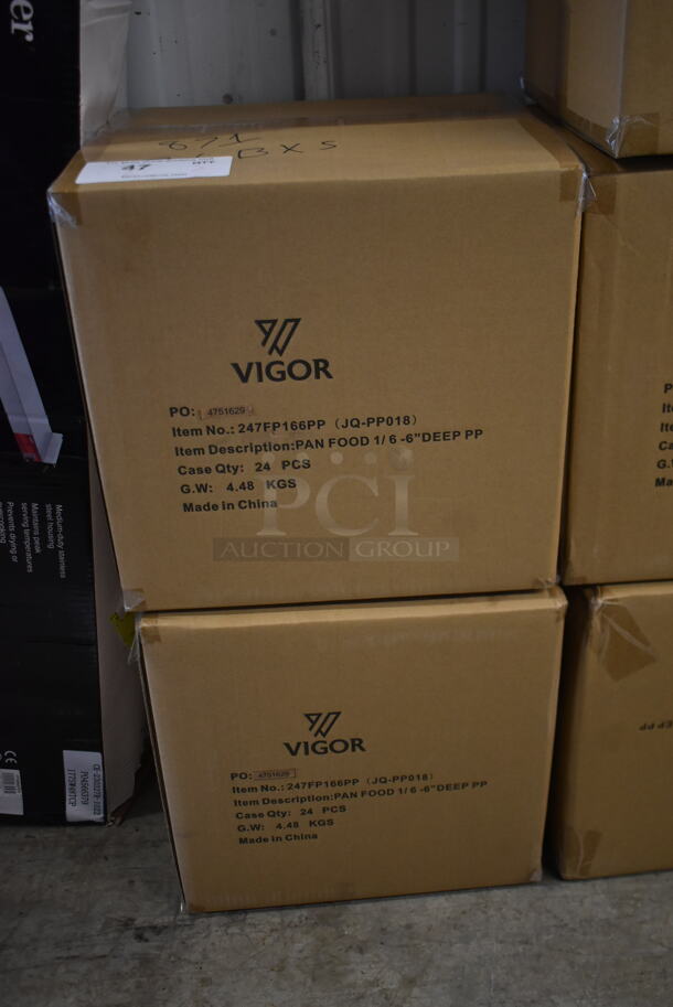 2 Boxes of 24 BRAND NEW! Vigor 247FP166PP 1/6 Size 6" Deep Translucent Polypropylene Food Pan. 2 Times Your Bid! - Image 2 of 5