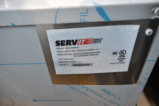 BRAND NEW SCRATCH AND DENT! 2024 ServIt 423WDNFS1 Single Narrow Freestanding Drawer Warmer. 115 Volts, 1 Phase. Tested and Working! - Image 5 of 5