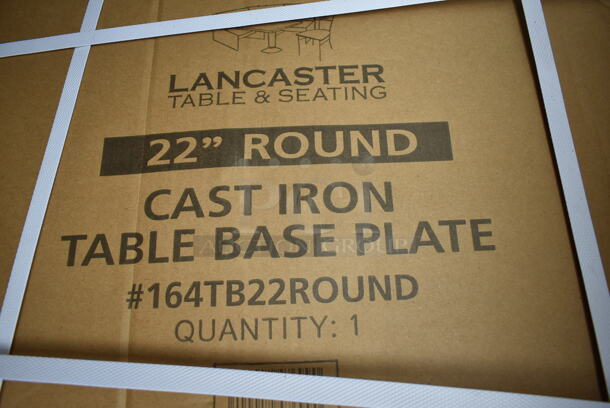 2 BRAND NEW SCRATCH AND DENT! Lancaster Table & Seating 164TB22ROUND 22" Round Cast Iron Table Base Plate. 2 Times Your Bid! - Image 3 of 3
