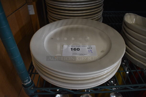 18 White Ceramic Plates. 12x12x1. 18 Times Your Bid!