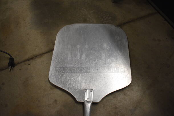 Metal Pizza Peel w/ Wooden Handle. 14x37 - Image 2 of 2