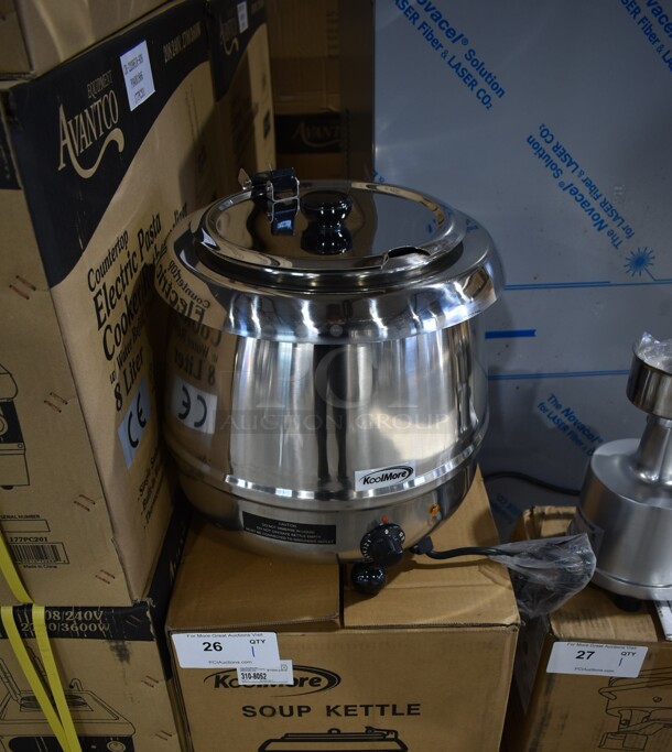 BRAND NEW SCRATCH AND DENT! KoolMore SK-SS-3G Stainless Steel Commercial Countertop Soup Kettle Food Warmer. 110 Volts, 1 Phase. Tested and Working!
