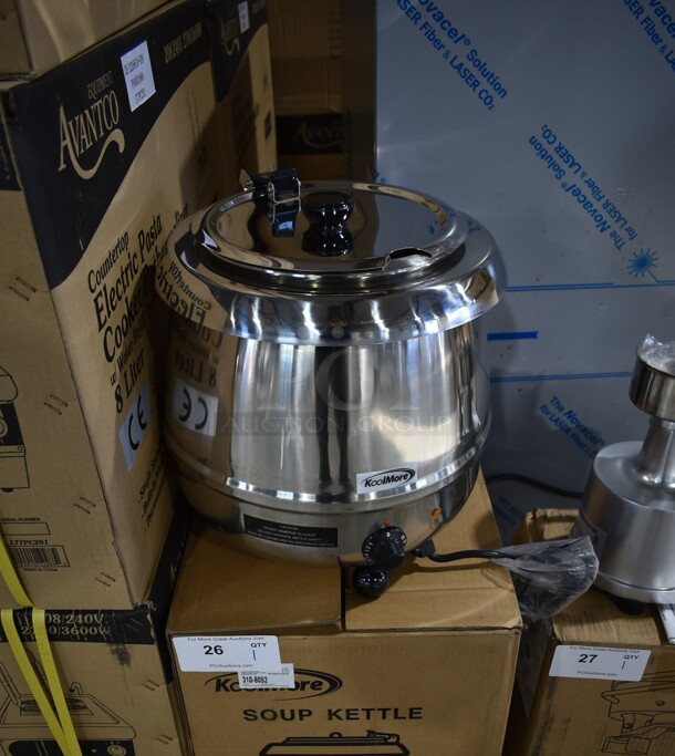 BRAND NEW SCRATCH AND DENT! KoolMore SK-SS-3G Stainless Steel Commercial Countertop Soup Kettle Food Warmer. 110 Volts, 1 Phase. Tested and Working! - Image 1 of 6