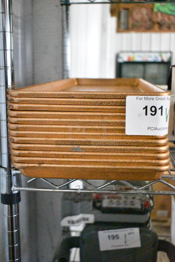 ALL ONE MONEY! Lot of Metal Long Trays, Round Metal Saucers.  - Image 4 of 5
