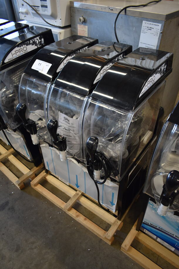 BRAND NEW! 2021 SPM I-PRO 3 E Stainless Steel Commercial Countertop 3 Hopper Slushie Machine. 115 Volts, 1 Phase. Stock Pictures Used - Image 2 of 7