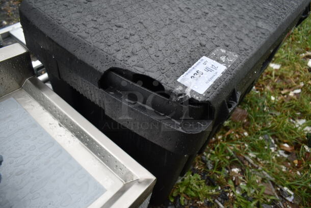 BRAND NEW SCRATCH AND DENT! Contico Xtreme Tuff 3725 Pro TuffBin 36 3/4" x 22 3/4" x 20 1/4" 50 Gallon Black Polypropylene Toolbox with Keyed Lock. See Pictures for Side Damage.  - Image 5 of 5