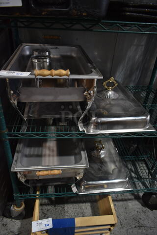 2 Metal Chafing Dish w/ Drop In and Lid. 2 Times Your Bid!