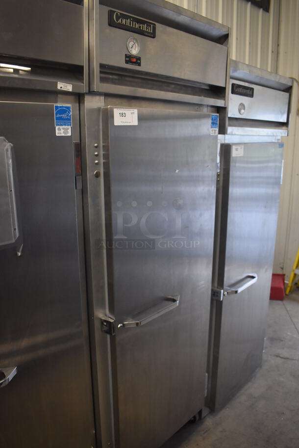 Continental 1FE ENERGY STAR Stainless Steel Commercial Single Door Reach In Freezer on Commercial Casters. 115 Volts, 1 Phase. 28.5x36x82.5. Tested and Working! - Image 2 of 5