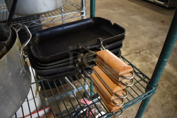ALL ONE MONEY! Tier Lot of Various Items Including 2 Metal Stock Bins, 4 Baskets and 5 Skillets - Image 3 of 5