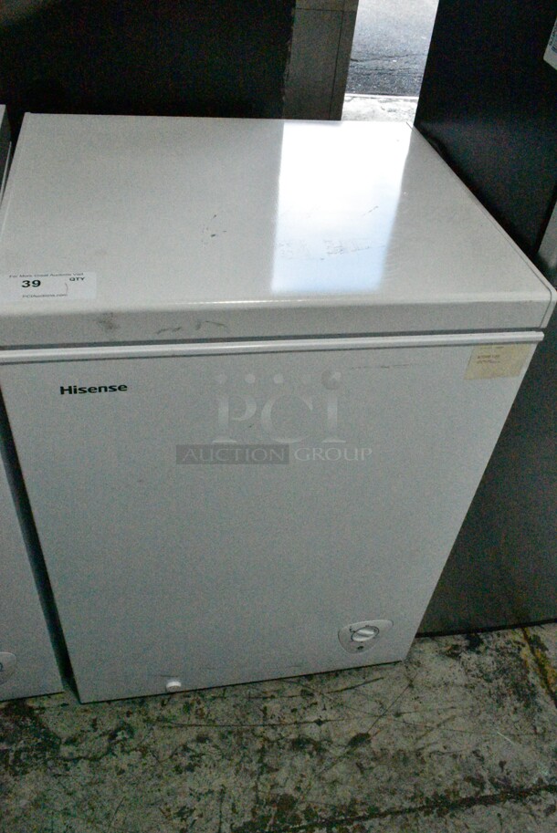 Hisense WFC050M6XWD Metal Chest Freezer w/ Hinge Lid. 115 Volts, 1 Phase. Tested and Powers On But Does Not Get Cold
 - Image 2 of 5
