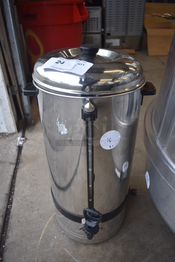 Adcraft Stainless Steel Commercial Countertop Percolating Urn. 14x14x24 - Image 1 of 4