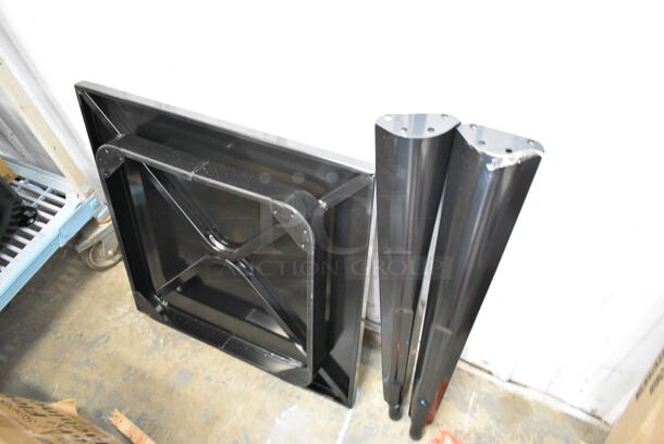 BRAND NEW SCRATCH AND DENT! Black Table w/ 2 Legs. - Image 5 of 5