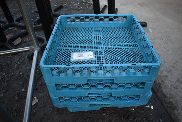 ALL ONE MONEY! Lot of 4 Blue Poly Dish Caddies. 19.5x19.5x4 - Image 1 of 3