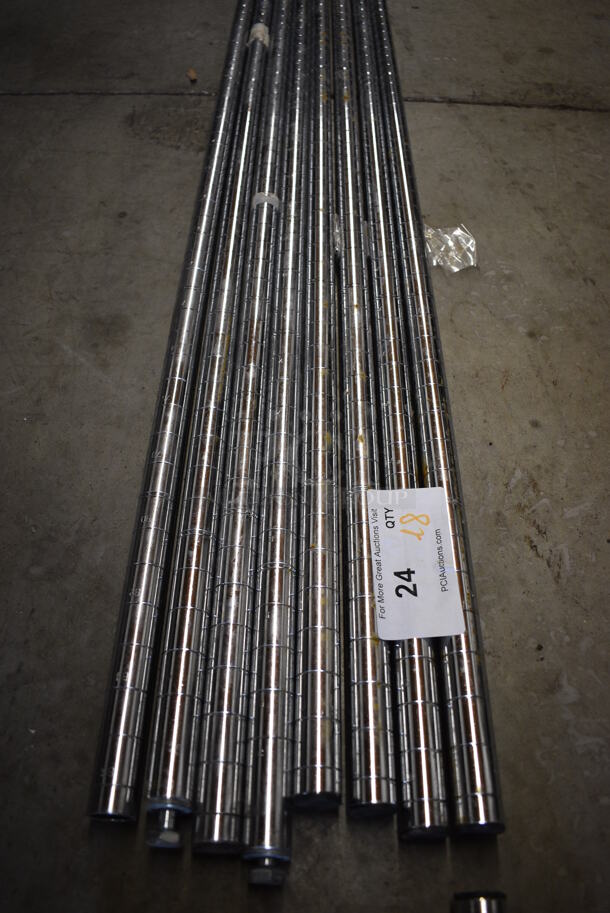ALL ONE MONEY! Lot of 8 Chrome Finish Poles! 87" - Image 2 of 3