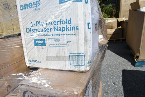 PALLET LOT of 35 BRAND NEW Boxes Including 500TO993C Choice 9" x 9" x 3" Microwaveable 3-Compartment Black / Clear Plastic Hinged Container - 100/Case, 2 box 127RD8BULK Choice 8 oz. Customizable Microwavable Translucent Round Deli Container - 500/Case, 795PTOKFT8 Choice Kraft Microwavable Folded Paper #8 Take-Out Container 6" x 4 3/4" x 2 1/2" - 300/Case, 966UPWIDEKF1-500 OneUp by Choice Kraft 1-Ply Wide Interfold 6 1/2" x 8 1/2" Dispenser Napkin - 6000/Case, 5014046 Lavex Pro 45 Gallon 3 Mil 40" x 46" Low Density Heavy-Duty Industrial Contractor Black Trash Bag / Can Liner - 50/Case, 127CH32 Choice 32 oz. Clear RPET Hinged Deli Container - 200/Case, 127DM12BULK Choice 12 oz. Ultra Clear PET Plastic Round Deli Container - 500/Case, 433NHT101 Choice 1/6 Standard Size White "Thank You" Standard-Duty Plastic T-Shirt Bag - 700/Case, 3 Box Inteplast Group PB060315H Get Reddi 6" x 3" x 15" Heavy Duty Plastic Food Bag - 1000/Case, 9991LBCBWWH Choice 4 1/4" x 9 3/4" 1 lb. White Customizable Tin Tie Cookie / Coffee / Donut Bag with Window - 100/Pack. 35 Times Your Bid!  - Image 8 of 12
