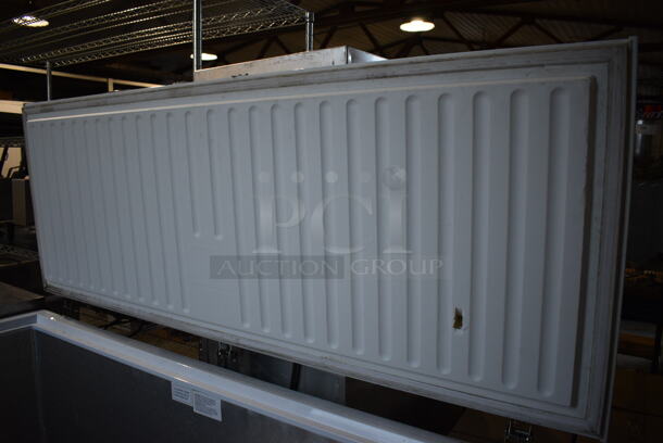 Galaxy Model 177CF20HC Chest Freezer w/ Hinge Lid on Custom Cart w/ Commercial Casters. 71.5x28x38.5. Tested and Working! - Image 6 of 8
