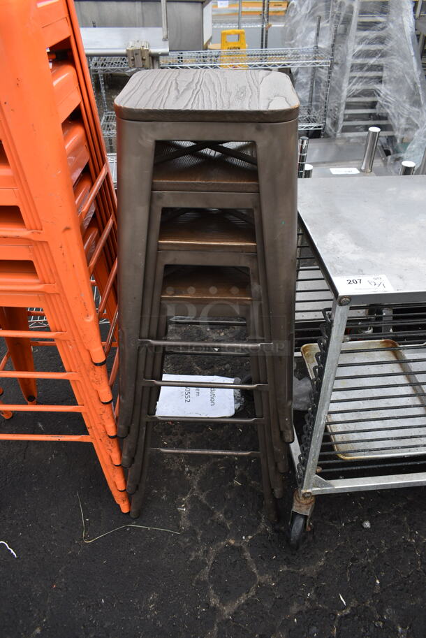 15 Tolix Style Bar Stools; 11 Orange and 5 Gray. 15 Times Your Bid! - Image 4 of 4